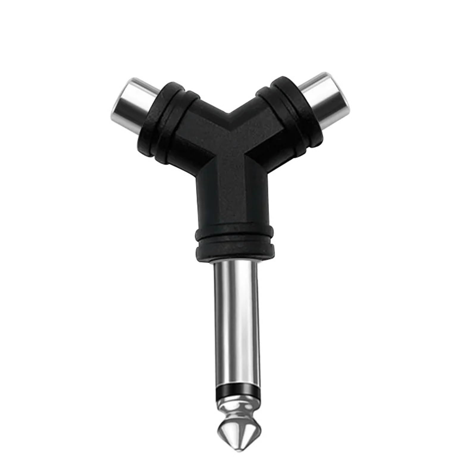 Adaptateur audio Jack 6.35 mm mono mâle vers double fiche femelle RCA pour système de son