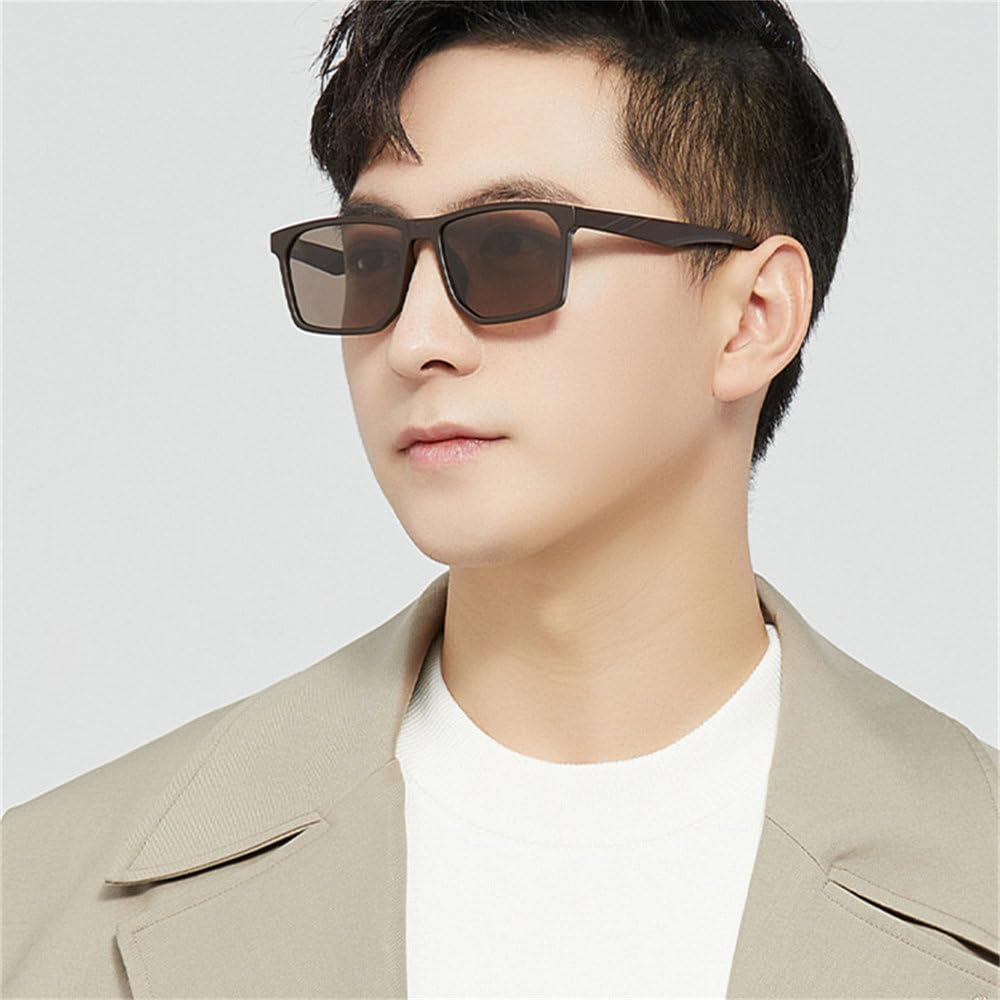 Lentes de sol polarizados casuales para hombre, protección solar, protección UV, marco grande, para conducir