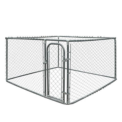 ALEKO DK7X7X4 Pet System DIY Box Kennel Chain Link Dog Kennel Playpen Chicken Coop Hen House 7.5 x 7.5 x 4 Feet