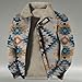 domirica Mens Lightweight Jackets for Men Long Sleeve Sherpa Fleece Lined Full Zipper Retro Ethnic Print Fashion Big And Tall Warm Coat Sweater,S