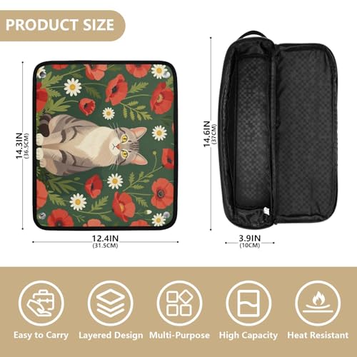 Bolso organizador de viaje para herramientas de cabello resistente al calor con base para planchas, rizadores, alaciadores y cepillos miniatura 4