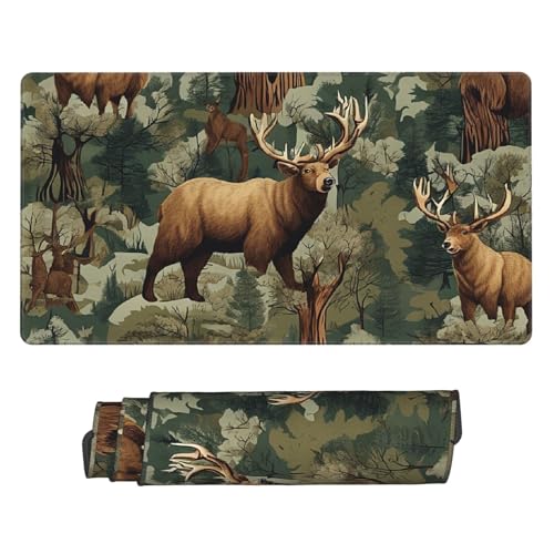 Tapis de souris de jeu extra large 75x40 cm motif chasse nature sauvage