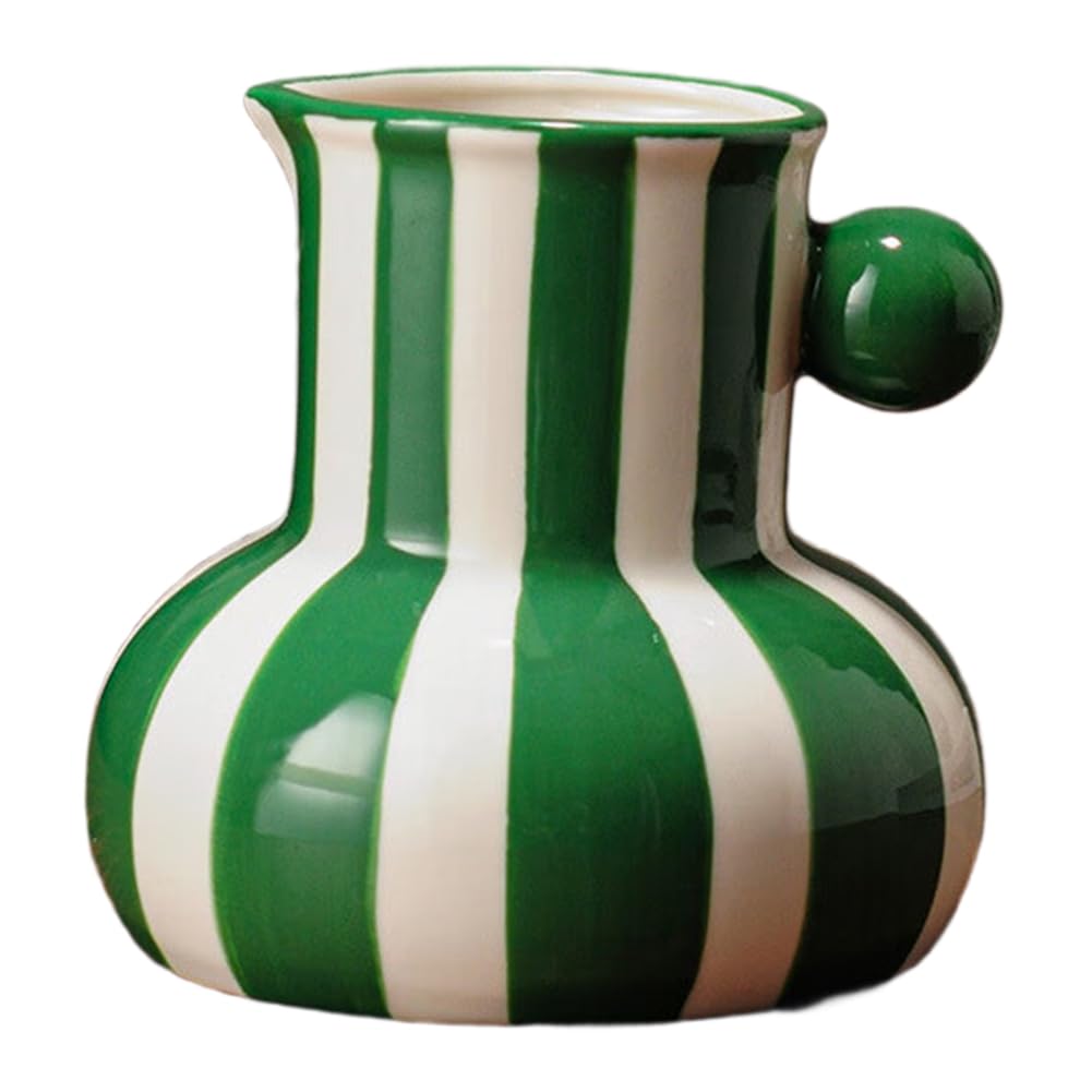 CTRLZS Floral Vase Colorful Ceramic Vase Plant Pot Table Ornament Flower Arrangement Room Aesthetic Decor Grenn