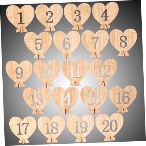 Numéros de table en bois de 1 à 20, accessoire décoration de table de fête et événements - 4