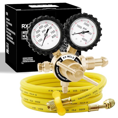 RX WELD Nitrogen Regulator 0-800 PSI CGA580 Inlet 1/4 Flare Outlet