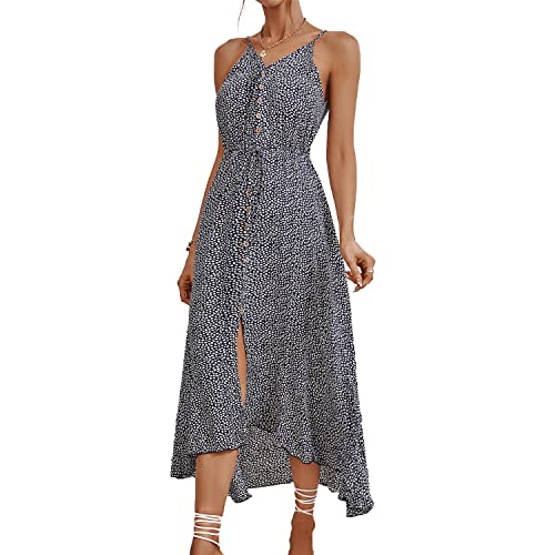 Image of BROVAVE Women's 2026 Summer Casual Boho Sundress Spaghetti Strap Midi Dress