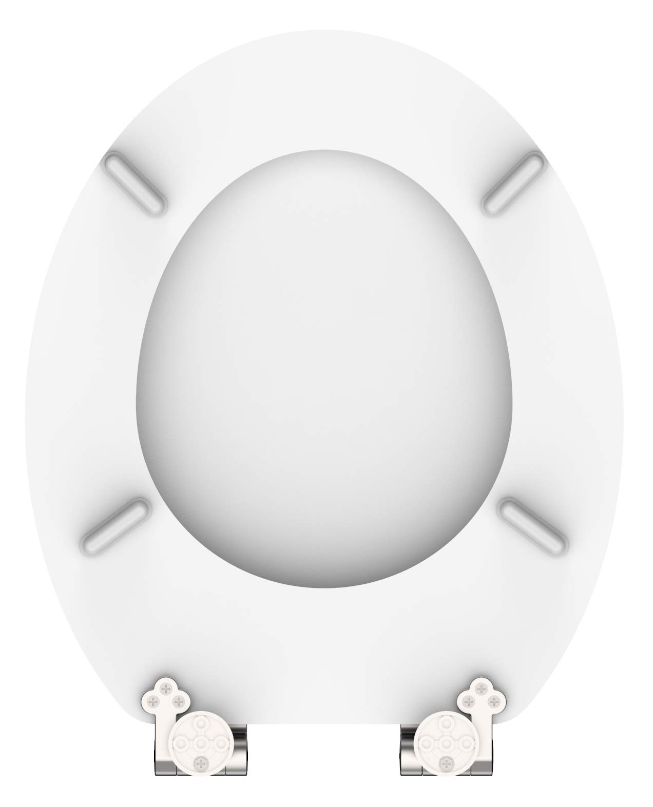 SCHÜTTE WC-Sitz Holzkern, Toilettensitz mit Absenkautomatik, passend für alle handelsüblichen WC-Becken, maximale Belastung der Klobrille 150 kg, Weiß