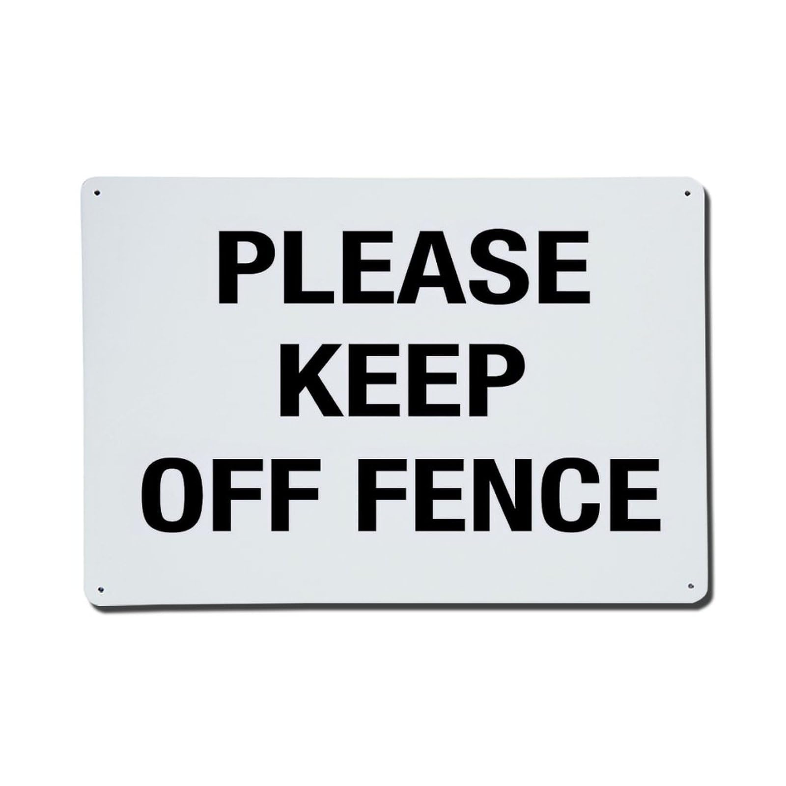 Please Keep Off Fence Tin Sign Metal Poster Vintage Metal Signs for Home Man Cave Bar Cafe Kitchen laundry room Wall Decorations Gift 8x12Inch