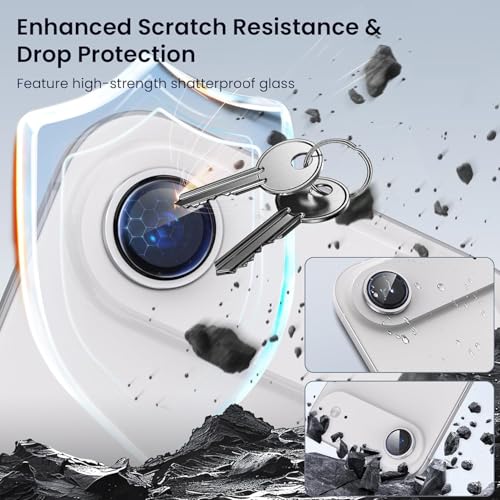 Image of Skinomi Camera Lens Protector Compatible with iPhone 17 Air, [Anti-Scratch] Premium Tempered Glass Film Aluminum Alloy Lens Ring Cover- Cloud White Titanium