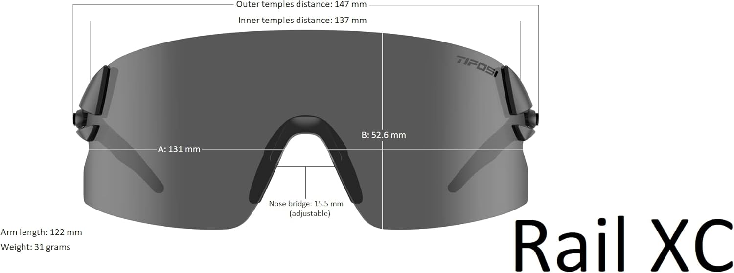 Tifosi Optics Rail XC Sport Sunglasses - Ideal For Cycling (Road & Gravel), Baseball, Softball and Running - Image 2