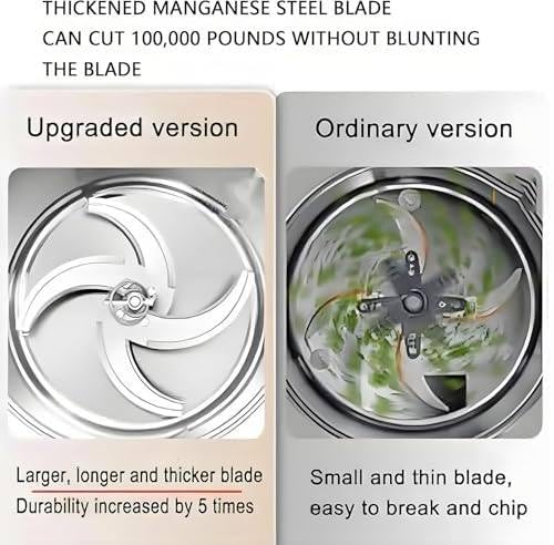 Tritatutto Elettrico Professionale per Verdure - Robot da Cucina Robusto, Taglio Rapido a 3500 Giri/Min, Tritatutto in Acciaio Inox da 1800 W con Lame, Adatto per Pollame E Mangimi per Animali