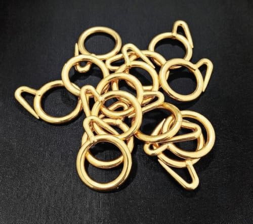 Image of ProKart Premium Plastic Curtain Rings Hook for Windows Curtains, Door Curtains, Bathroom Curtains and Other Multipurpose Usage 1.5 Inch Inner Diameter (Gold, 24)