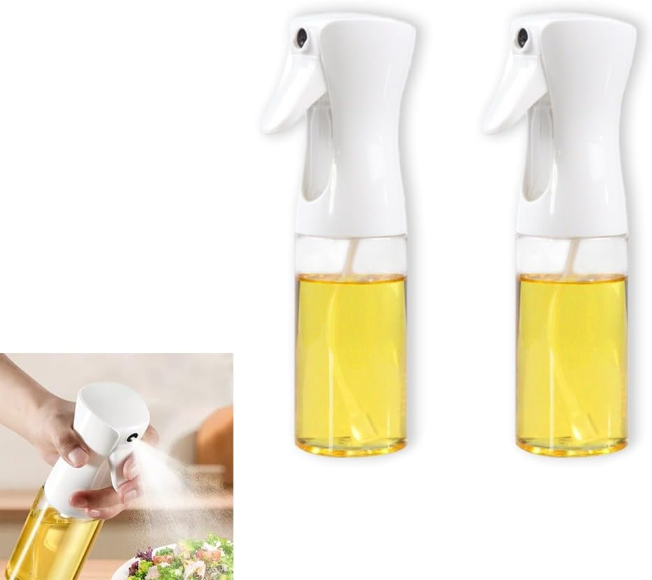 Quixotical 2 Units White Oil Spray Bottle, 200 ML Food Sprayer