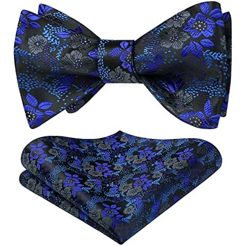 HISDERN Pajarita para Hombre Paisley Floral con Jacquard Cover
