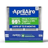 AprilAire 516 Replacement Filter for AprilAire Whole House Air Purifiers - MERV 16, Allergy, Asthma, & Virus, 31x28x4 Air Filter (Pack of 2)