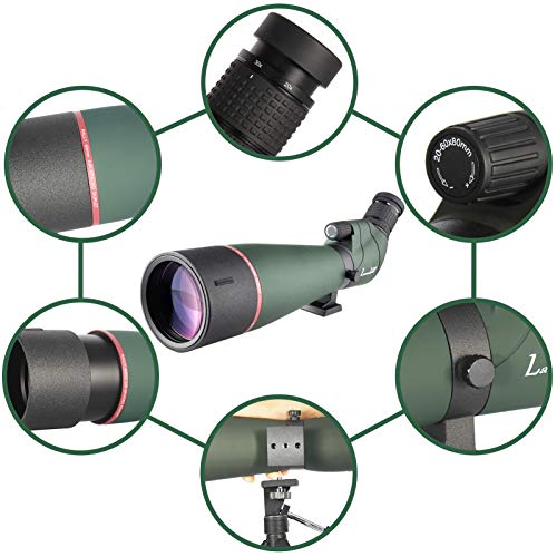 image for Landove Spotting Scopes - 20-60X80 Spotting Scope BAK4 Prism - Waterpr