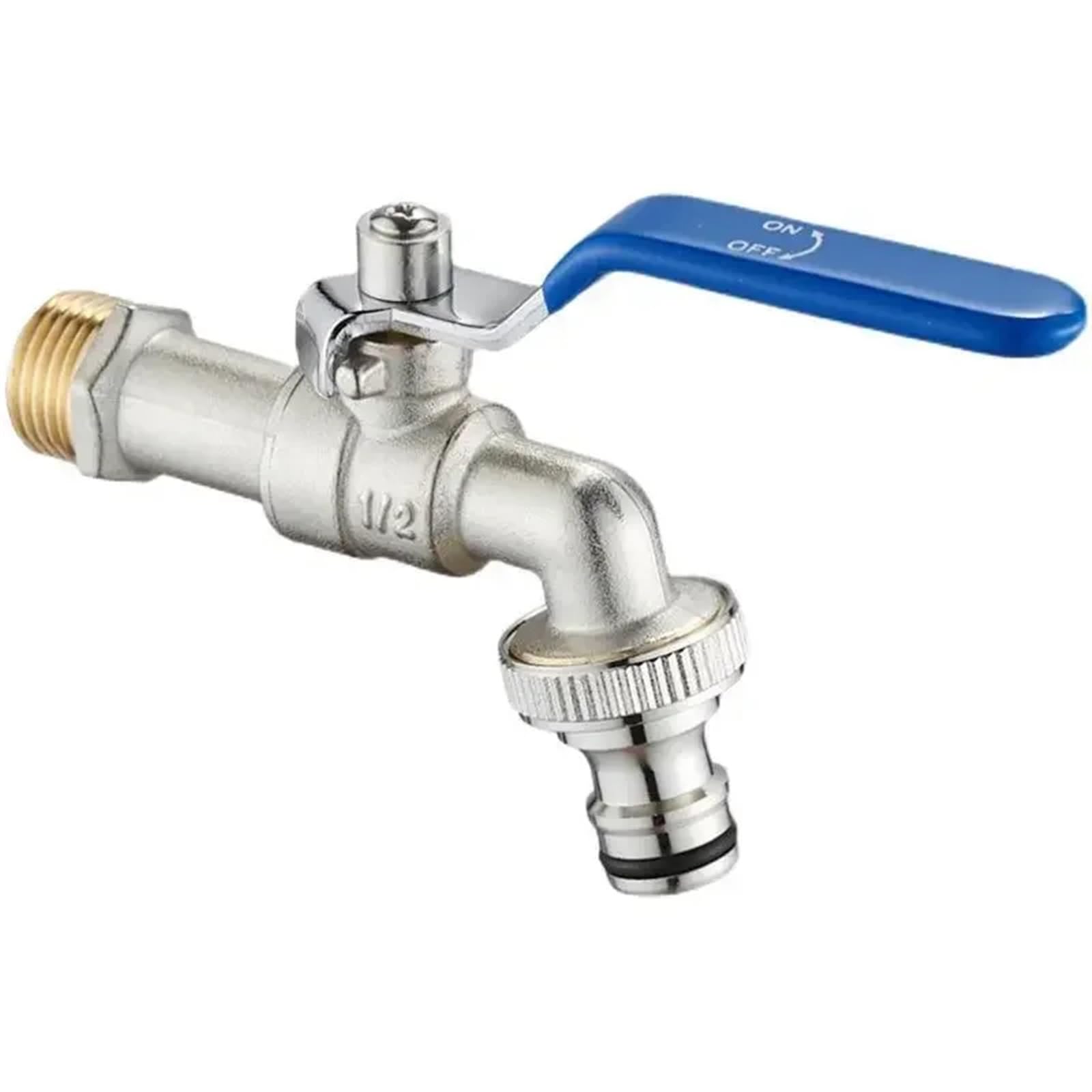 Trryuip Blue A Outside Tap Blue Industrial And Home Irrigation Zinc Alloy Garden With Dual Nipple And Outdoor Balcony Faucet(Blue A)