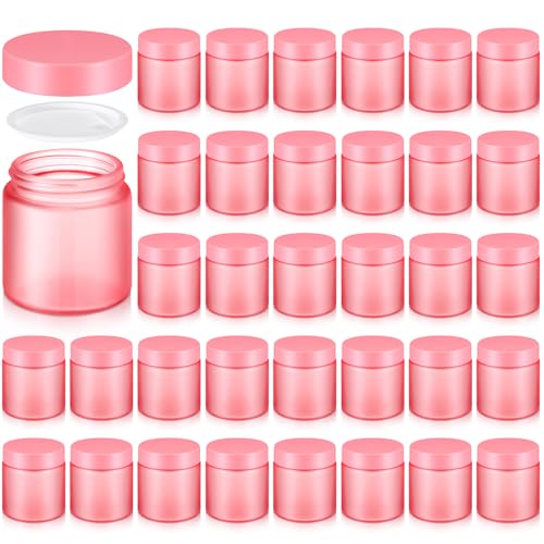 Image of Norme 36 Pcs 4 oz Glass Jars with Lids Cosmetic Jars, Pink