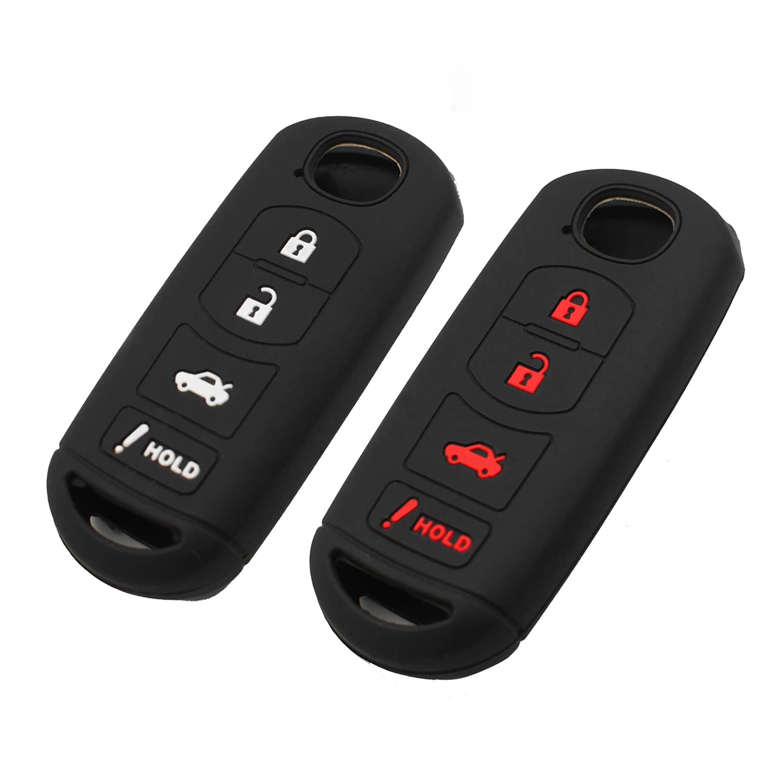 EYANBIS Silicone Key Fob Cover Fit for Mazda 3 6 Sport CX-5 CX-9 MX-5 Miata Scion iA Toyota Yaris iA | Car Accessories | Remote Key Protection Case -