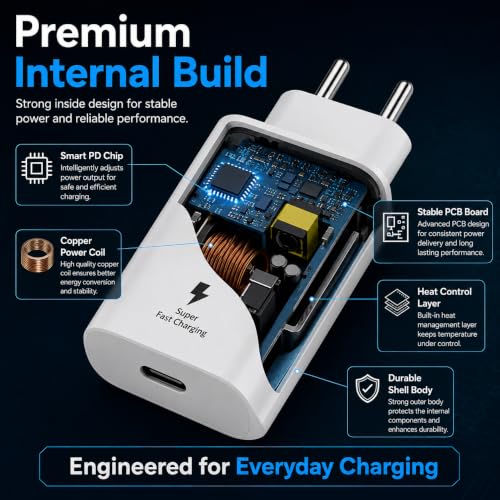 Image of Zybux 25-Watt USB C PD PPS Charger Adapter Compatible with Samsung Galaxy Z Flip 5|4|6|Tab|S11|S10|S9|FE|Lite|Ultra|Plus, Mini Wall Charging Adaptor Block for Android Phone Tablet, White