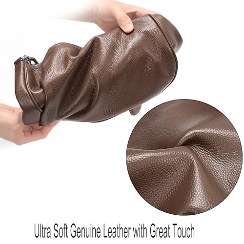 Image of YALUXE Real Leather Hobo Bags for Women Designer Handbags Shoulder Bags Cross-body Purses