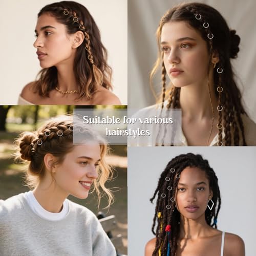 100 Piezas Aros para Trenzas Accesorios para el Cabello miniatura 7