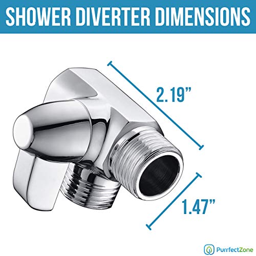 Purrfectzone Shower Arm Diverter for Hand Shower, Chrome - Thumbnail 5