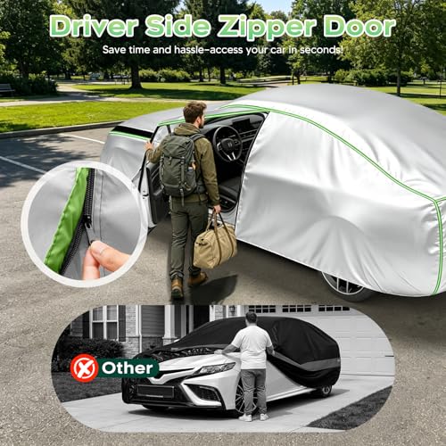 Image of Cartist Hail Protector Car Cover Waterproof All Weather, Heavy Duty Outdoor Sun UV Rain Cover for Toyota Corolla, Nissan Sentra, Honda Civic, Mazda 3, Audi A3, Kia Forte...(Fit Sedan 178-185 in)