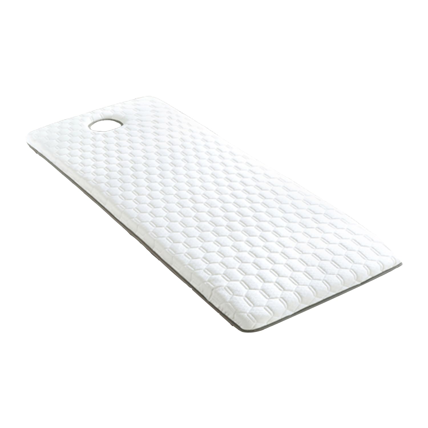 Nakładka na stół do masażu z pianką memory z antypoślizgową kwadratową główką, podkładka na materac do spa, biała, 70 x 180 cm, grubość 2 cm, akcesoria do masażu dla komfortu i wsparcia