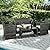 JAMFLY 4 Piece Patio Furniture Set, Outdoor Furniture Set Patio Wicker Conversation Set with Cushions and Tempered Glass Tabletop for Lawn Backyard Pool Garden