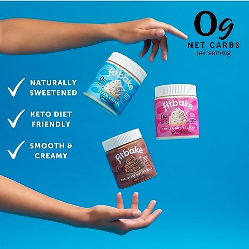 FitBake Cream Cheese Frosting | Keto Frosting for Low Carb Desserts | Sugar Free Cream Cheese Keto Icing | 0g Net Carbs Per Serving | Gluten Free | Naturally Sweetened Low Carb Food Keto Friendly 8oz - Thumbnail 4