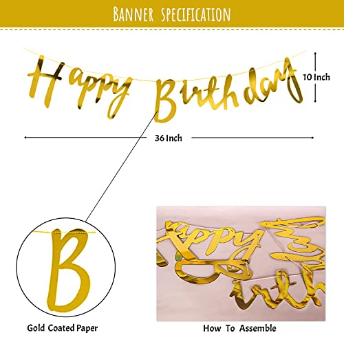 Image of Bliss & Bow Latex Birthday Balloon Kit | Black, Gold Chrome Balloons with Confetti Balloons, Arch Tape, Glue Dots, Birthday Banner for Decoration | Ideal Party Decor Set (61 Piece)