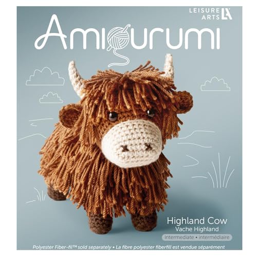 LEISURE ARTS Crochet Kit Amigurumi Highland Cow,...