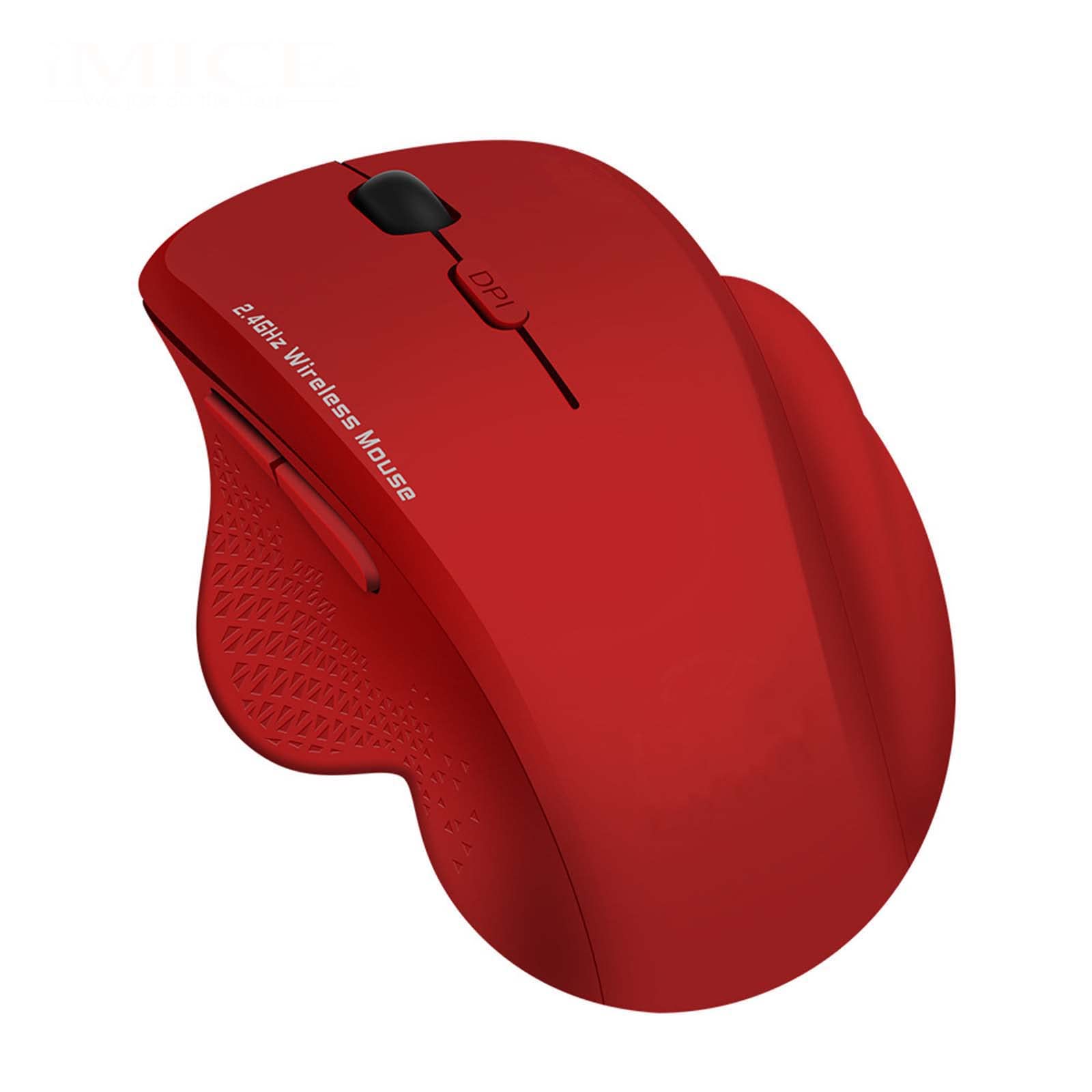 Mysz Mysz bezprzewodowa Mysz komputerowa do laptopa USB do gier Ergonomiczna mysz Urządzenie wskazujące Fotoelektryczny USB 2.4G Regulowany prezent DPI(Rosso)