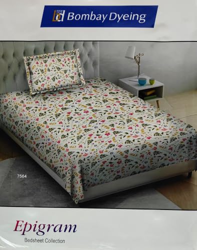 Image of Bombay Dyeing Epigram Printed Single Bed 100% Cotton Bedsheet Collection - (224X150) (G. Pink)