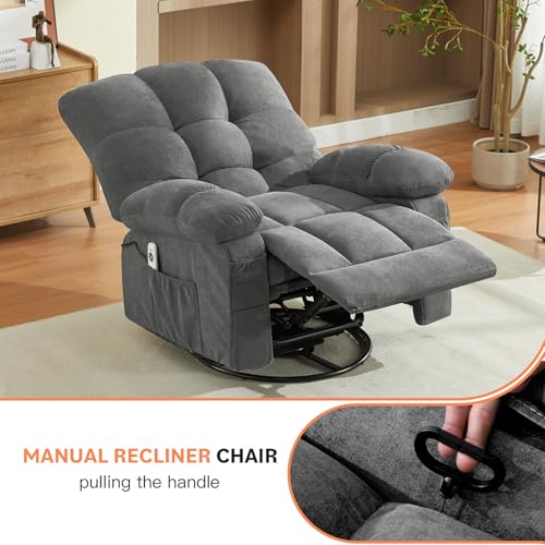 Sillón reclinable con masaje y calor Gris miniatura 5