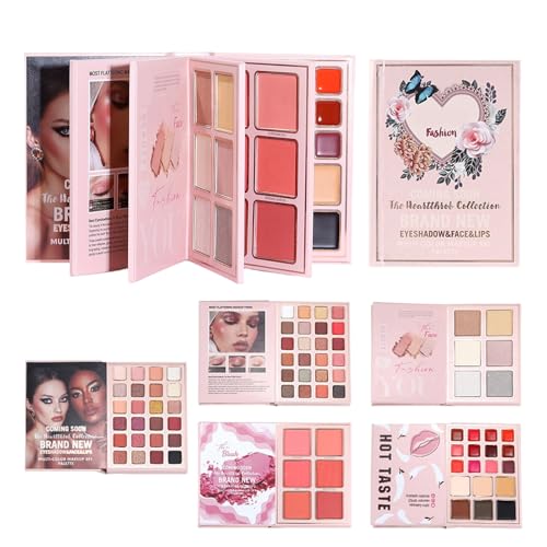 Paleta de maquillaje de cara completa, paleta de cosméticos, contorno de colorete de viaje, para principiantes, amantes de la belleza, novias, rutinas diarias, fiestas, bodas, viajes, eventos