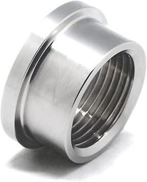 QiiMii 1" NPT Female Threaded Stepped Weld Bung Mounting Stainless Steel 304 Fitting OD 37mm=1.5" with Top Head OD 43mm=1.7"