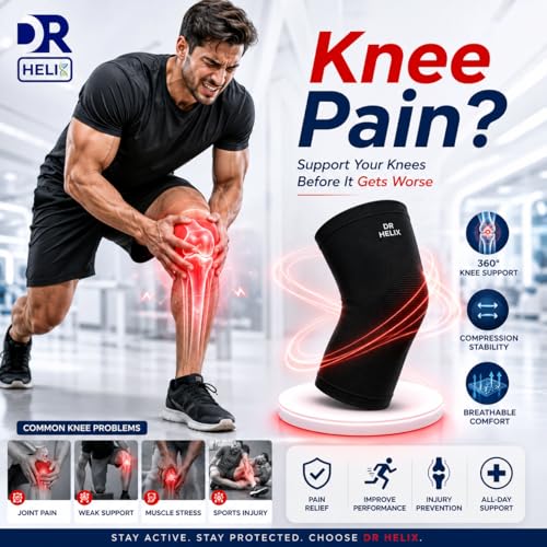 Image of Unisex Black Knee Cap - Adjustable Support for Knee Pain Relief & Injury Prevention - Breathable, Comfortable & Durable - Ideal for Sports, Recovery & Daily Use - (Size - XL)