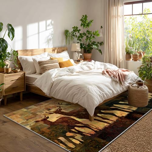 Tapis rustique antidérapant grand format pour salon et bureau - 6