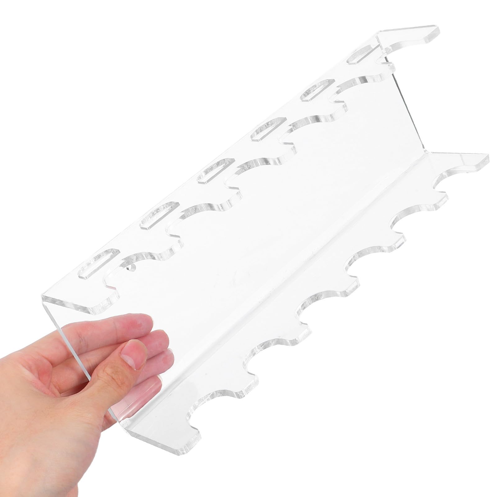 Garneck Support de Pipettes de Laboratoire Mural Transparent en Acrylique 6 Emplacements, Porte-pipettes Trapézoïdal pour Organisation D’outils de Laboratoire, Gain de Place pour Tubes