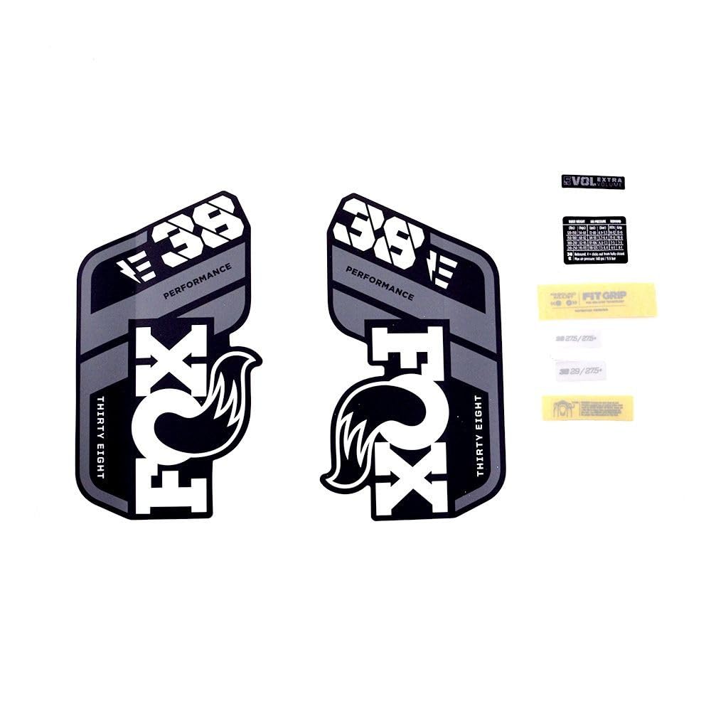 Decal Kit Fox 2021 38 P-S E-Bike+ autocollants pour fourche noir mat
