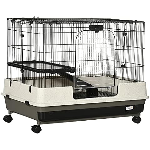 PawHut 2 Tier Rolling Rabbit Cage Cover
