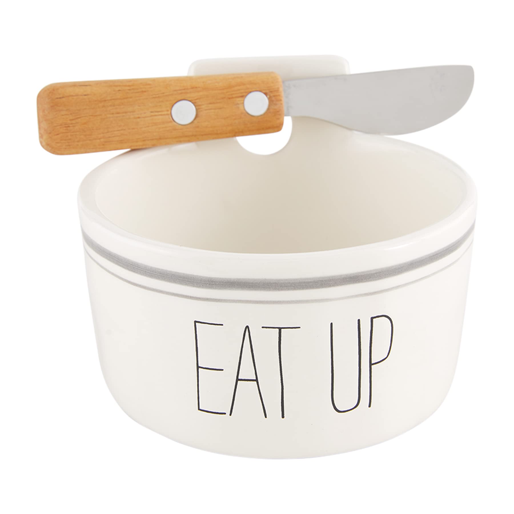 Mud Pie 'Dip Off Time' Football Dip Bowl & Spoon Set | Ceramic Game Day Serving Dish