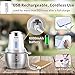 Food Processor Cordless Vegetable Chopper with 5 Cup Stainless Steel Bowl＆6000mAh USB Rechargeable Battery, Electric Garlic Meat Choppers BPA-free Baby Food Processors Blender Mincer, Xmas Gift(White)