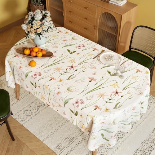 Surwin Mantel Hule Mesa, Manteles de PVC Ovalado, Mantel Antimanchas Impermeable Estilo Rústico Francés, Ropa Mesa Camilla Lavable para Cocina, Comedor, Fiestas, Decoración (Rosa,120x120cm)