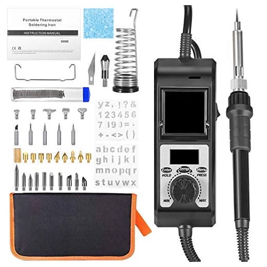 Vogvigo 38pcs Kit Pirograbador de Madera, Soldador Eléctrico Profesional LCD de 65W, Temperatura Ajustable de 90-480°C, Herramienta de Pirograbado de Calentamiento Rápido para Corcho, Cuero, Grabado