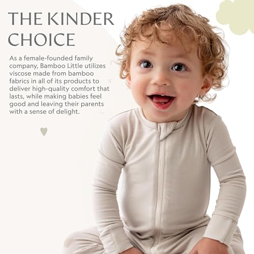 Image of Bamboo Little Soft Baby Footie Pajamas, Baby Clothes, Newborn Sleepers, 95% Viscose and 5% Spandex, 0-24 Months