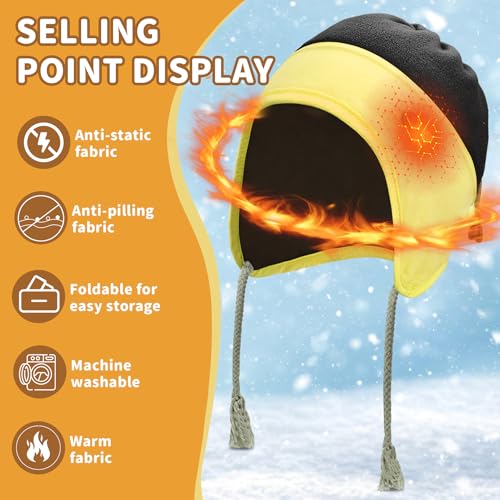 Sukeen Kids Winter Beanie Hat for Girls Boys Antistatic Kids Warm Earflap Hat Polar Fleece Peruvian Inner Hat for Outdoor4