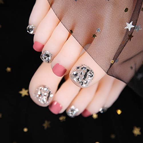 Sifashion 足指の爪 24枚の爪 12別サイズ 足用 偽の爪 ぼかし綺麗です ピカピカ かわいい ネイルチップ 最大68 Offクーポン